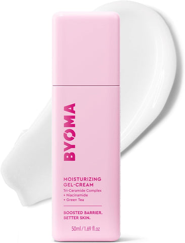 BYOMA Moisturising Gel Cream (50ml) Lightweight Oil Free Daily Moisturiser with Barrier Repair, Niacinamide and Green Tea, for All Skin Types - Alcohol Free, Vegan