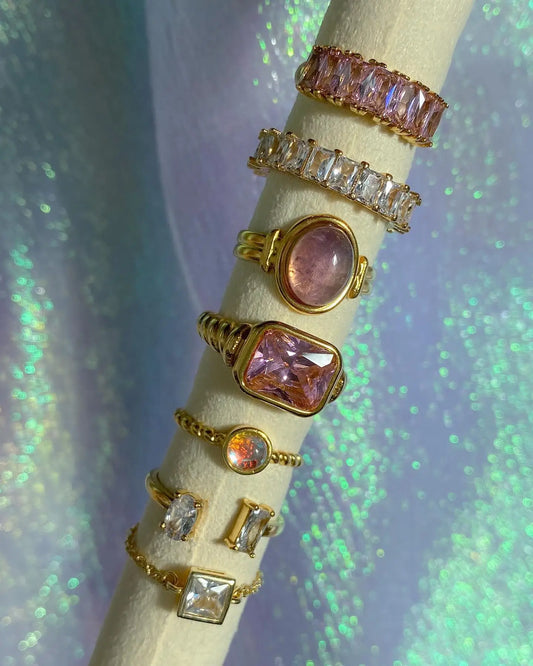 Uworld Stainless Steel Delicate Bling Heart Cubic Zirconia Fashion Shiny Ring for Women High Quality Temperament Premium Jewelry