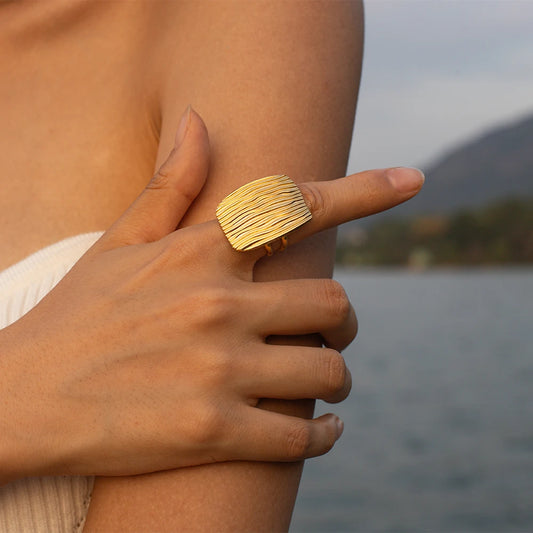 Uworld Stainless Steel Vintage Geometric Rectangular Chunky Lightweight Big Open Hoop Earring Fashion Jewelry pendientes mujer