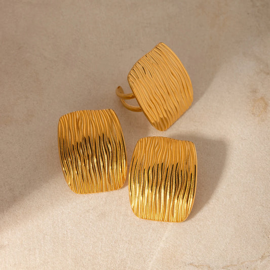 Uworld Stainless Steel Vintage Geometric Rectangular Chunky Lightweight Big Open Hoop Earring Fashion Jewelry pendientes mujer