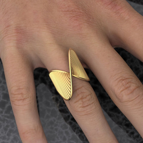 Uworld 316L Stainless Steel Irregular Ring Statement Metal Golden Finger Geometric Ring Minimalist Jewelry Bijoux Femme New