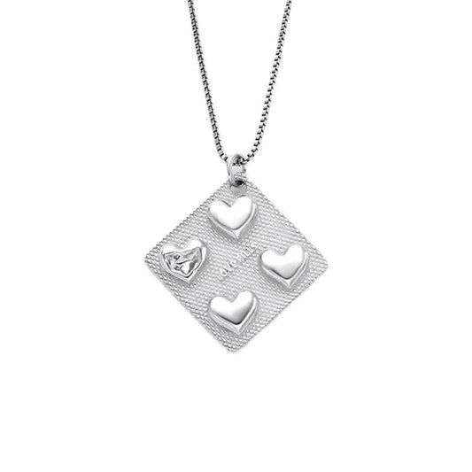 Hip Hop Heart Pill Titanium Steel Chain Necklace For Woman Punk Kpop Trend Pendant Necklace Teen Couple Party Jewelry Gift 2023