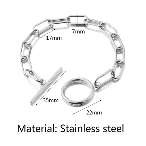 Classic Stainless Steel Chain Bracelets For Women Men Jewelry Fashion Hand Accessories Birthday Gifts, 1 Piece