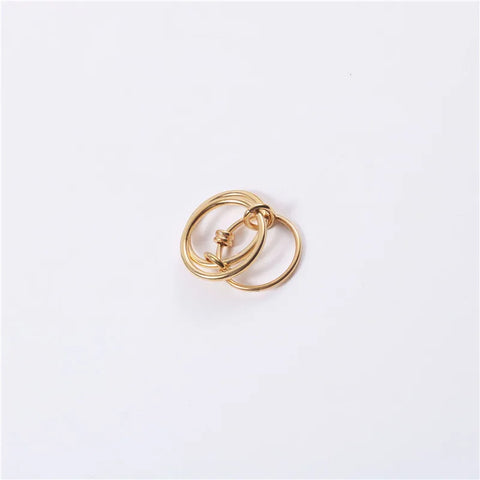 Unique Cool Three Fingers Chain Shape Variable Hiphop Rings Stainless Steel 18k Gold Steel Trendy Accessories for Women Men