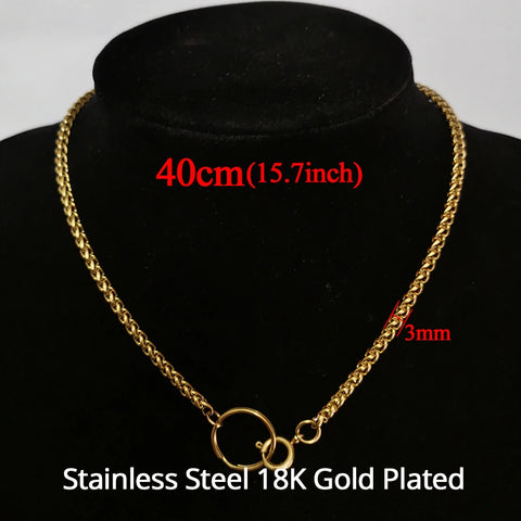 Punk Miami Cuban Chokers For Women Neck Hip Hop Jewelry 2020 Trendy Gold Color Stainless Steel Thick Chain Circle Necklace