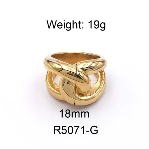 New High Quality Exaggerated Thick Knot Infinite Ring For Women Stainless Steel Jewelry Finger Ring Female Party Gift Anillos