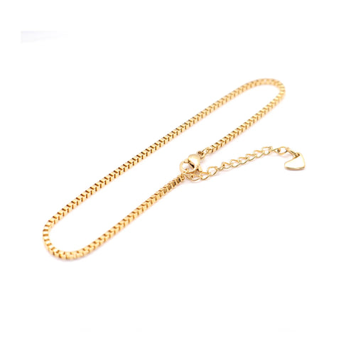 High Quality 304 Stainless Steel Chain Anklets For Women Gold Color Adjustable Chain Ankle Bracelets Summer Lady Jewelry,1 Piece