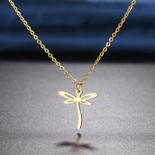 Stainless Steel Necklaces Dragonfly Pendants Chain Choker Jewellery Fashion Necklace For Women Jewelry Wedding Party Friends