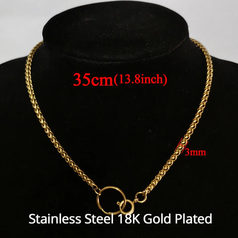 Punk Miami Cuban Chokers For Women Neck Hip Hop Jewelry 2020 Trendy Gold Color Stainless Steel Thick Chain Circle Necklace