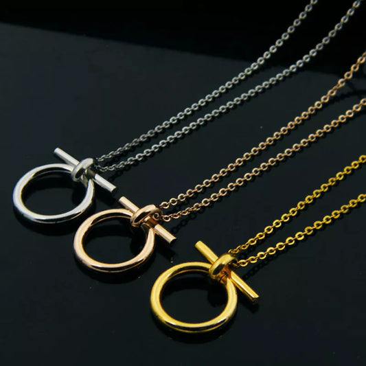 Gold Color Horseshoe Pendant Necklace for women Stainless Steel Vintage Lucky Choker Necklace Men Link Chain Jewelry Gift