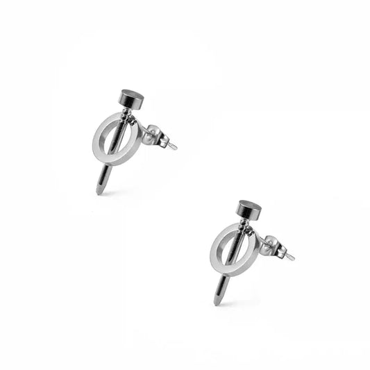 Stainless Steel Woman Nail Stud Earrings Gold Color Charming Earring Simple Female Silver Color Wedding Engagement Jewelry