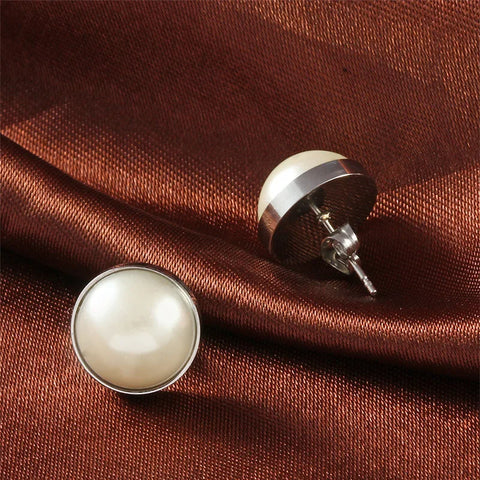 Stainless Steel Pearl Earrings For Women Jewelry Small Stud Earrings Fashion Jewellery Wholesale