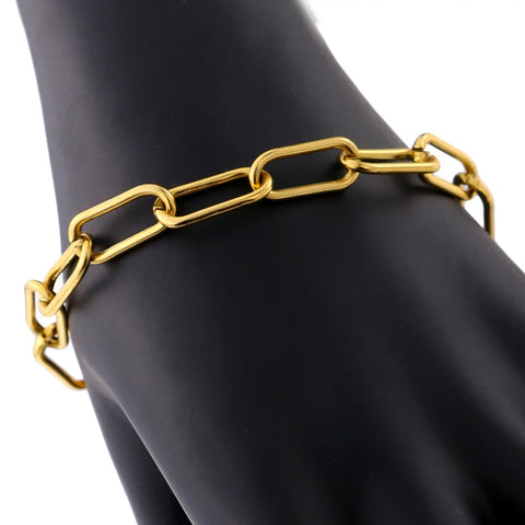 Gold Stainless Steel Bracelet OT Buckle Cuban Link Bracelet For Women Hip Hop Jewelry Charm Bracelet