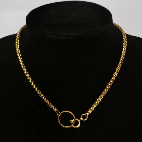 Punk Miami Cuban Chokers For Women Neck Hip Hop Jewelry 2020 Trendy Gold Color Stainless Steel Thick Chain Circle Necklace