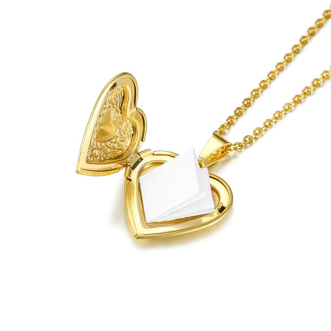 Trendy Stainless Steel Heart Locket Necklace for Women Girls, Can Be Opened Reliquary Pendant,with Family BFF Collar Jewelry