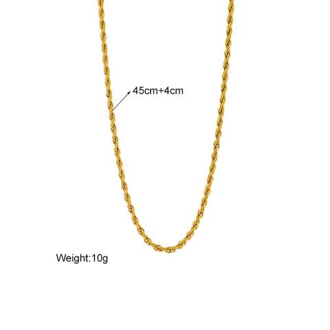 316L Stainless Steel Gold Color Chain Necklace Bracelets For Women Girl Fashion Non-fading Lady Jewelry Set Accessories