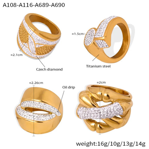 Beautiful Stainless Steel Rings For Women Trend New Inlaid CZ Women's Ring Luxury Jewelry Woman Wedding Gift