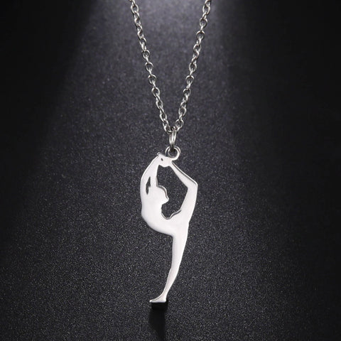 Dreamtimes Gymnastics Necklace Stainless Steel Sports Dance Artistic Gymnastics Skating Athlete Jewelry Pendant Women's Gift