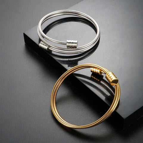 Steel Cable Wire Adjustable Bracelet Bangle For Men Women Gold Color Stainless Steel Bracelets Religious Waterproof Jewelry 2023