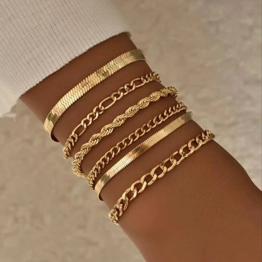 Gold Color Bracelet Stainless Steel Twist Cuban Chain Bracelet for Women Chain Bracelet Jewelry Gifts Wholesale Dropshipping