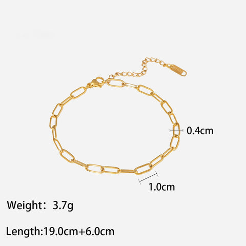 Waterproof Stainless Steel Foot Jewelry Minimalist T Bar Chain Link Non Tarnish 18K Gold Plated Ankle Bracelet Anklets for Women