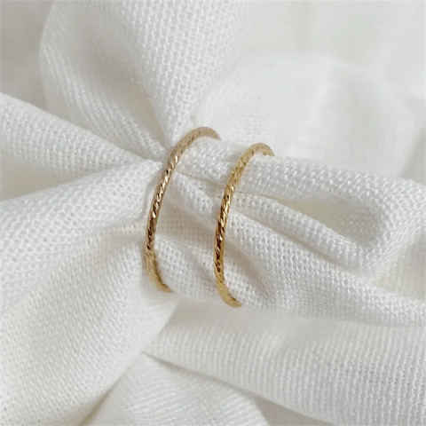 14K Gold Filled Sparkle Stacking Ring Minimalism Jewelry Knuckle Ring Hypoallergenic Jewelry Tarnish Resistant Rings