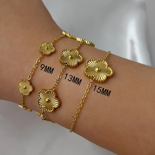 ALTERA Stainless Steel Hot Selling Golden Clover Adjustable Bracelet Luxury Five Leaf Flower Bracelet Jewelry For Women Gift