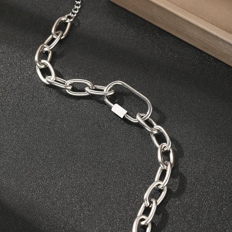 Stainless Steel Bracelets Hip Hop OT Buckle Chunky Chain Simple and Atmospheric Bracelet For Women Jewelry Banquet Gifts New in