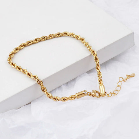 Fashion Stainless Steel Link Chain Anklet Gold Color Bracelet For Women Barefoot Beach Leg Chain Summer Jewelry Gift 23.5cm long