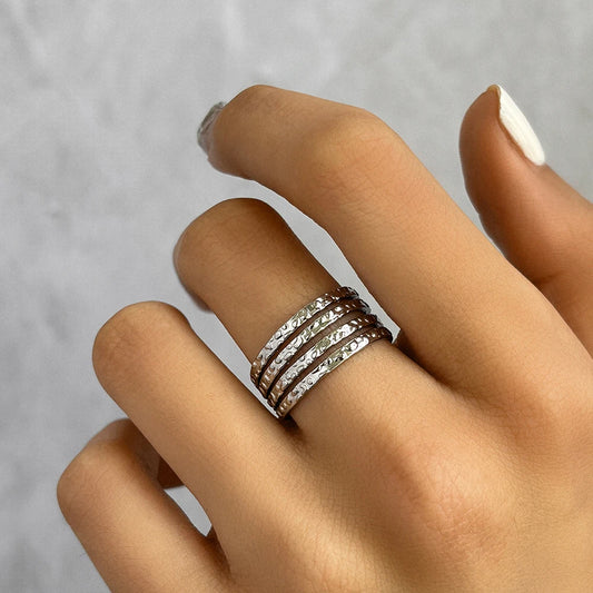 Stainless Steel Rings Europe and the United States Popular Polyline Open Ring Adjustable Design Ring For Women Jewelry Banquet