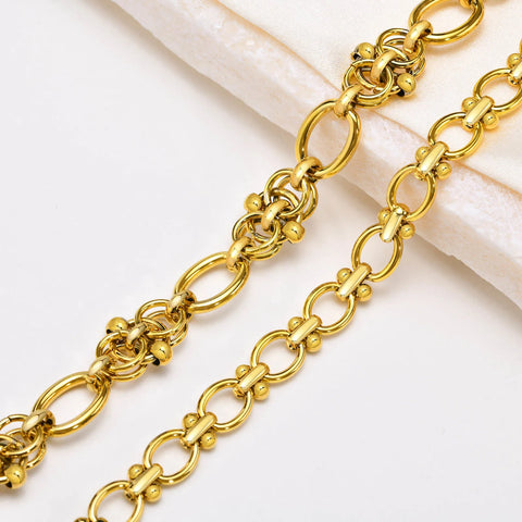 Statement Stainless Steel Chain Bracelet for Women, Vantage 18k Gold Plated Elegant Jewerlry