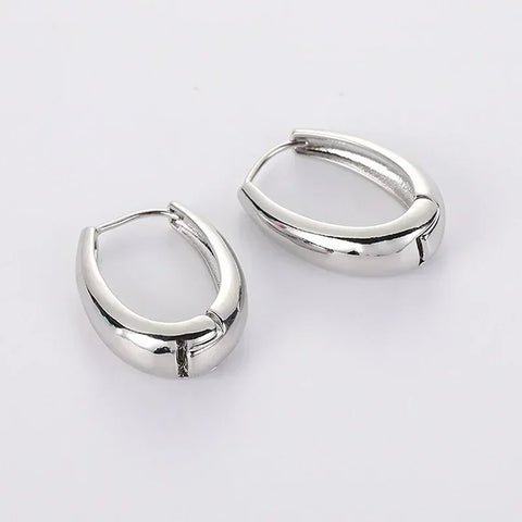 Fashion Metal Drop Earrings for Woman Vintage Stainless Steel Hoop Earring 2024 Trend Classic Party Wedding Pendant Jewelry Gift