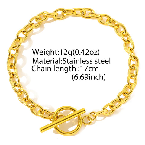 Stainless Steel Bracelets Minimalist Design OT Buckle Chain Non-fading High-quality Bracelets For Women Jewelry Party Gifts in