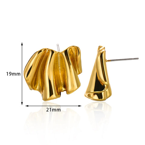 Trendy Geometric Irregular Drop Earrings For Women Gold Color Stainless Steel Earrings Fashion Wedding Jewelry Free Shipping