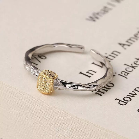 Original 925 Sterling Silver Gold Ball Rings For Women Counple Wedding Engagement Silver Women's Vintage Ring Fine Jewelry