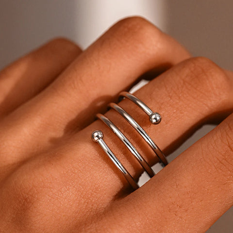 Stainless Steel Rings Minimalist Multilayer lines Fashion Personality Lovers Ring For Women Jewelry Wedding Party Gifts New i