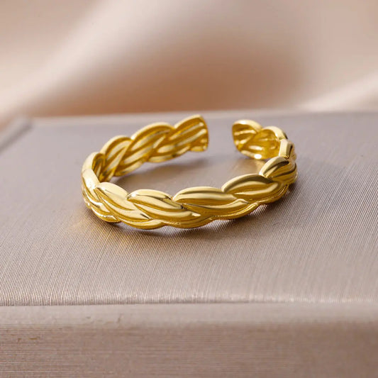 Stainless Steel Rings For Women Gold Color Zircon rings Engagement Wedding Party Ring Female Finger Jewelry Gift 2023 Wholesale