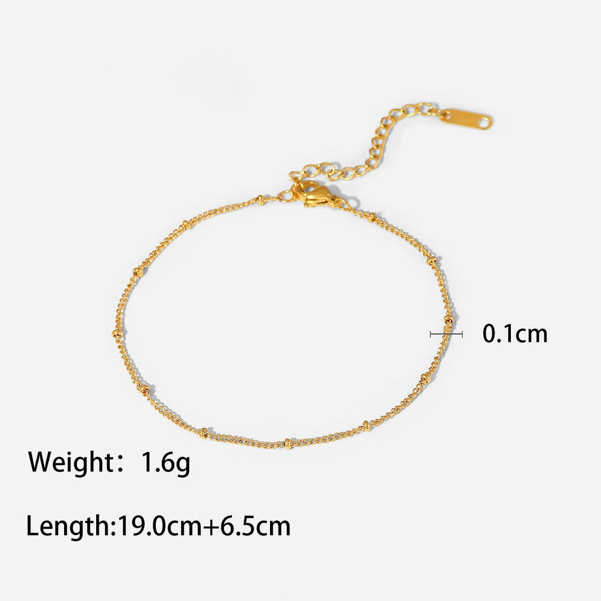 Waterproof Stainless Steel Foot Jewelry Minimalist T Bar Chain Link Non Tarnish 18K Gold Plated Ankle Bracelet Anklets for Women