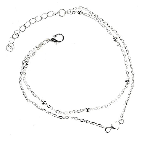 Anklets Steel Bracelet Charm Stainless Heart Ankle Love Anklet of The Rings Female Simple Retro Style Jewelry san valentin