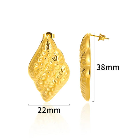 Fashion Heart Stud Earrings For Women Gold Color Stainless Steel Geometric Earrings Wedding Party Jewelry Gifts