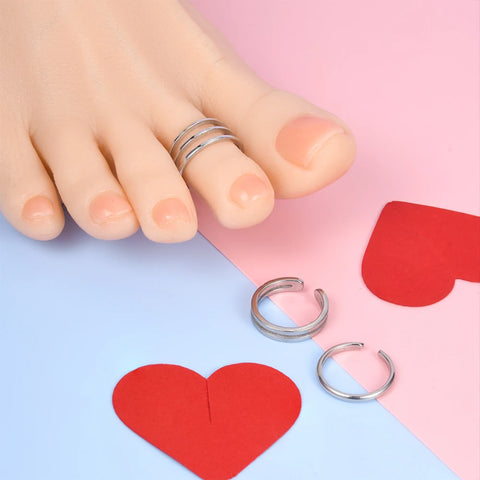 3pcs Adjustable Toe Rings For Women Girls Simple Cute Beach Open Toe Set Summer Beach Stainless Steel Foot Jewelry