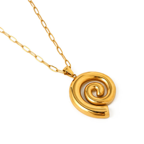 Uworld Stainless Steel Spiral Necklace By Demir Necklace Waterproof Fashion Trendy Glamorous Dainty Spiral Jewelry Wholesale Gif