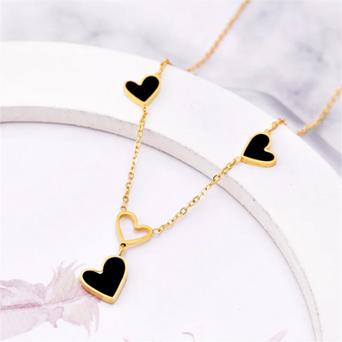 316L Stainless Steel New Fashion Fine Jewelry Minimalism Welding Love Heart Charms Chain Choker Necklaces Pendants For Women