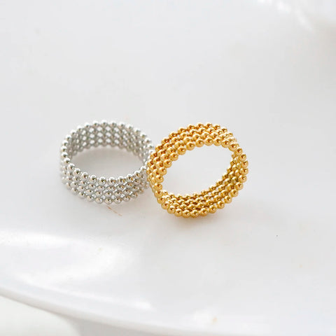 New Hot Trendy Vintage Gold Plated Finger INS Stainless Steel Rings For Women Girl Jewelry Gift