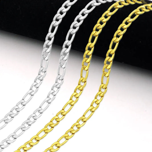 316 Stainless Steel Figaro Chain Necklace Men Women Unisex Hip Hop Chokers Wholesale Non-Tarnish Waterproof Nk Jewelry