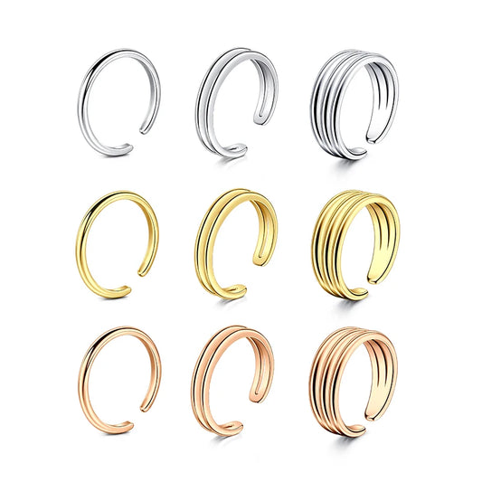 3pcs Adjustable Toe Rings For Women Girls Simple Cute Beach Open Toe Set Summer Beach Stainless Steel Foot Jewelry