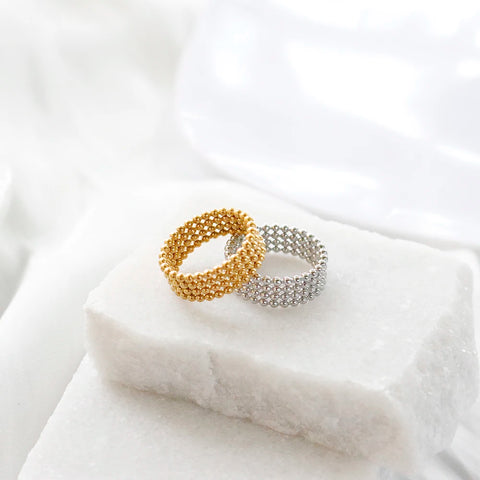 New Hot Trendy Vintage Gold Plated Finger INS Stainless Steel Rings For Women Girl Jewelry Gift