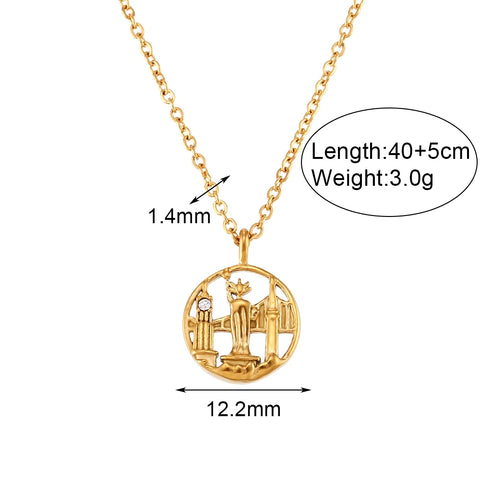 E.B.belle New In Meaningful 18K Gold Plated Stainless Steel Jewelry Famous City Paris New York Coin Necklace For Women Jewelry