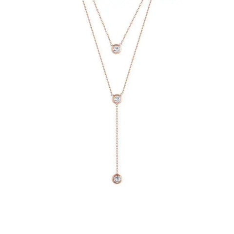 Multilayer Stainless Steel Crystal Pendant Necklace for Women Dainty Layered Necklace Choker Jewelry