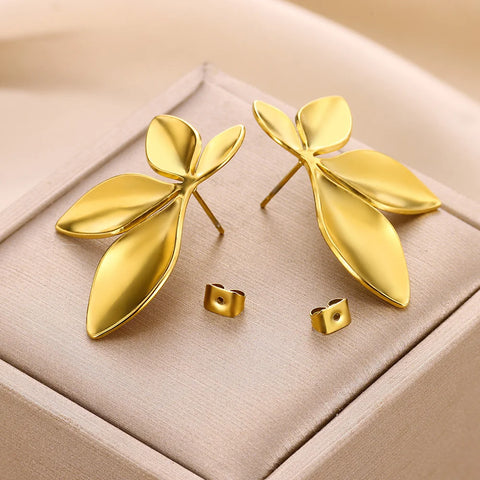 Stainless Steel Earrings Minimalist Gold Color Geometry Love Heart Stud Earrings For Women Fashion Jewelry Banquet Party Gifts